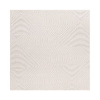 Cremefärgad Santos polypropylenmatta med subtilt vävt mönster, användbar både inomhus och utomhus