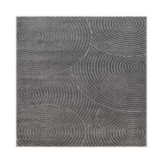 Grafitgrå kvadratisk syntetmatta med varierande vävteknik och mjuk yta för inomhus- och utomhusbruk