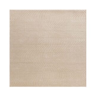 Santos Linne kvadratmatta i slitstark ljus polypropylen med grafisk vävstruktur, användbar inomhus och utomhus