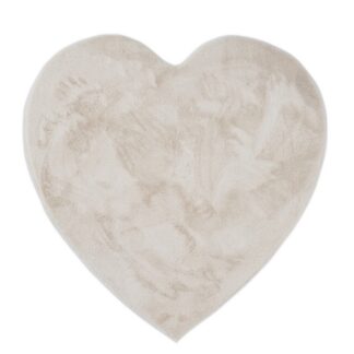 Barnmatta Mjuk Päls-look Rabbit Heart Ljusbeige