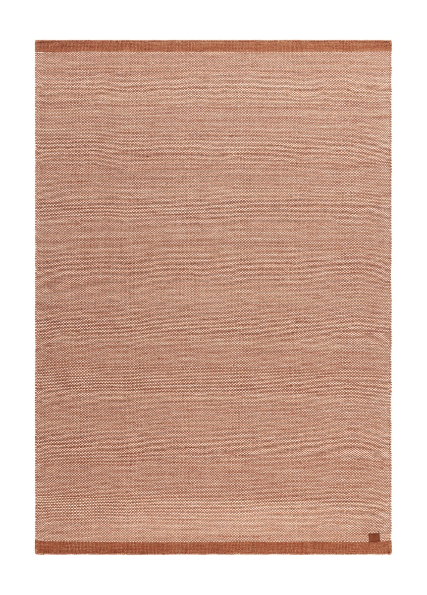 Stor handvävd ullmatta i terracottafärg med mjuk textur och naturlig ull- och bomullsmix 200x300 cm