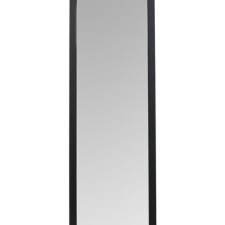 Karlfjord vertikal svart spegel med putsad MDF-ram i glas på vit bakgrund 39x170x55 cm