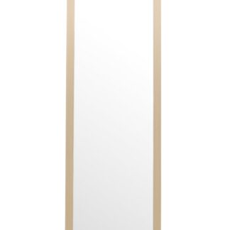 Karlfjord vit väggspegel med putsad MDF-ram och klart glas, stor modell 39x170x55 cm, elegant och ljusreflekterande