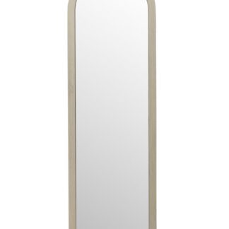 Rundad vit väggspegel Kvarnen med vit MDF-ram och glas, 193x60 cm, elegant design för hemmet