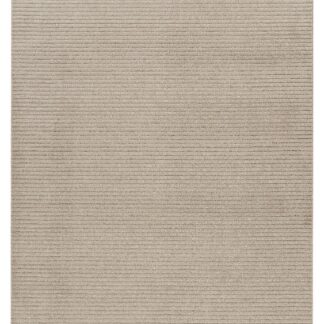 Beige ryamatta Selina med ribbad yta och jutebaksida i modernt vardagsrum