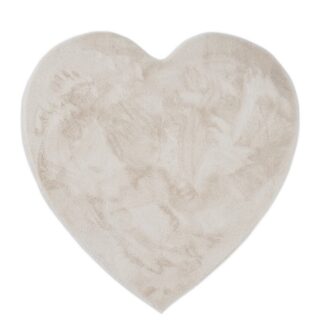 Barnmatta Mjuk Päls-look Rabbit Heart Ljusbeige